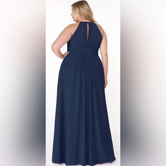 Azazie Bonnie Bridesmaid Dress Navy Size A20 Unaltered - Picture 4 of 10